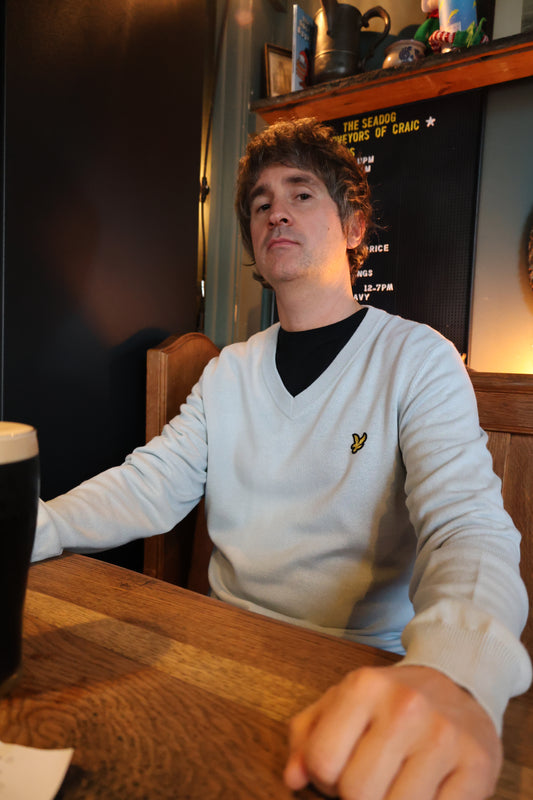 Lyle & Scott Cotton V Neck Jumper Opal Blue - RD1 Clothing