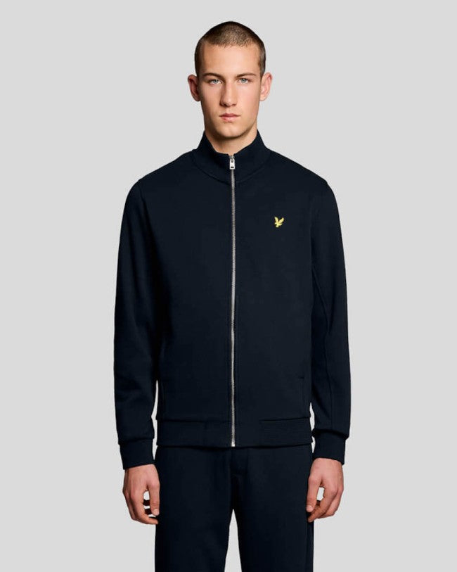 Lyle & Scott Pique Zip Through Sweatshirt Navy