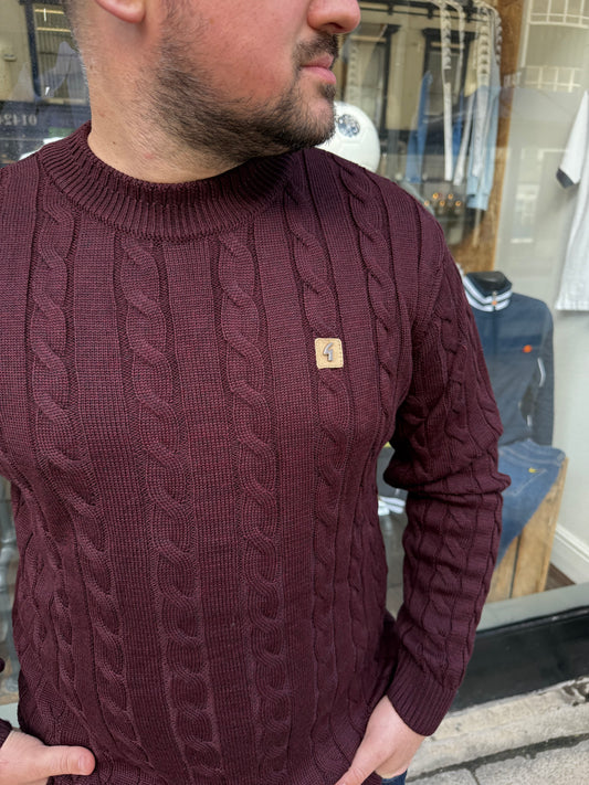 Gabicci Vintage Temor Knitted Jumper Mulberry - RD1 Clothing
