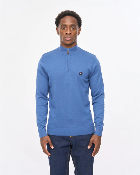 Gabicci Naxton Quarter Zip Jumper Airforce