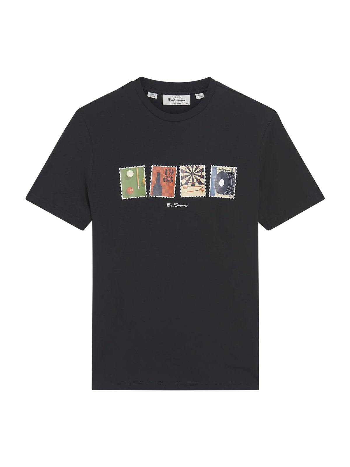 Black Ben Sherman Pub Sports T-Shirt by RD1 Clothing, featuring a casual fit with graphic design on the front.