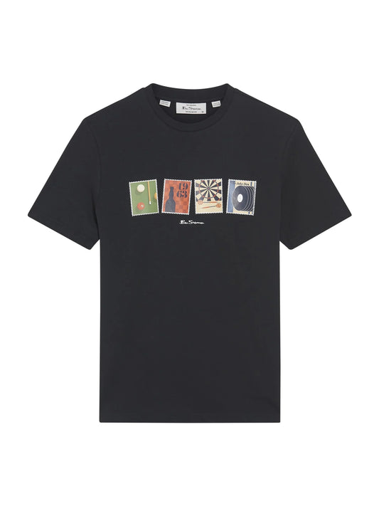 Black Ben Sherman Pub Sports T-Shirt by RD1 Clothing, featuring a casual fit with graphic design on the front.