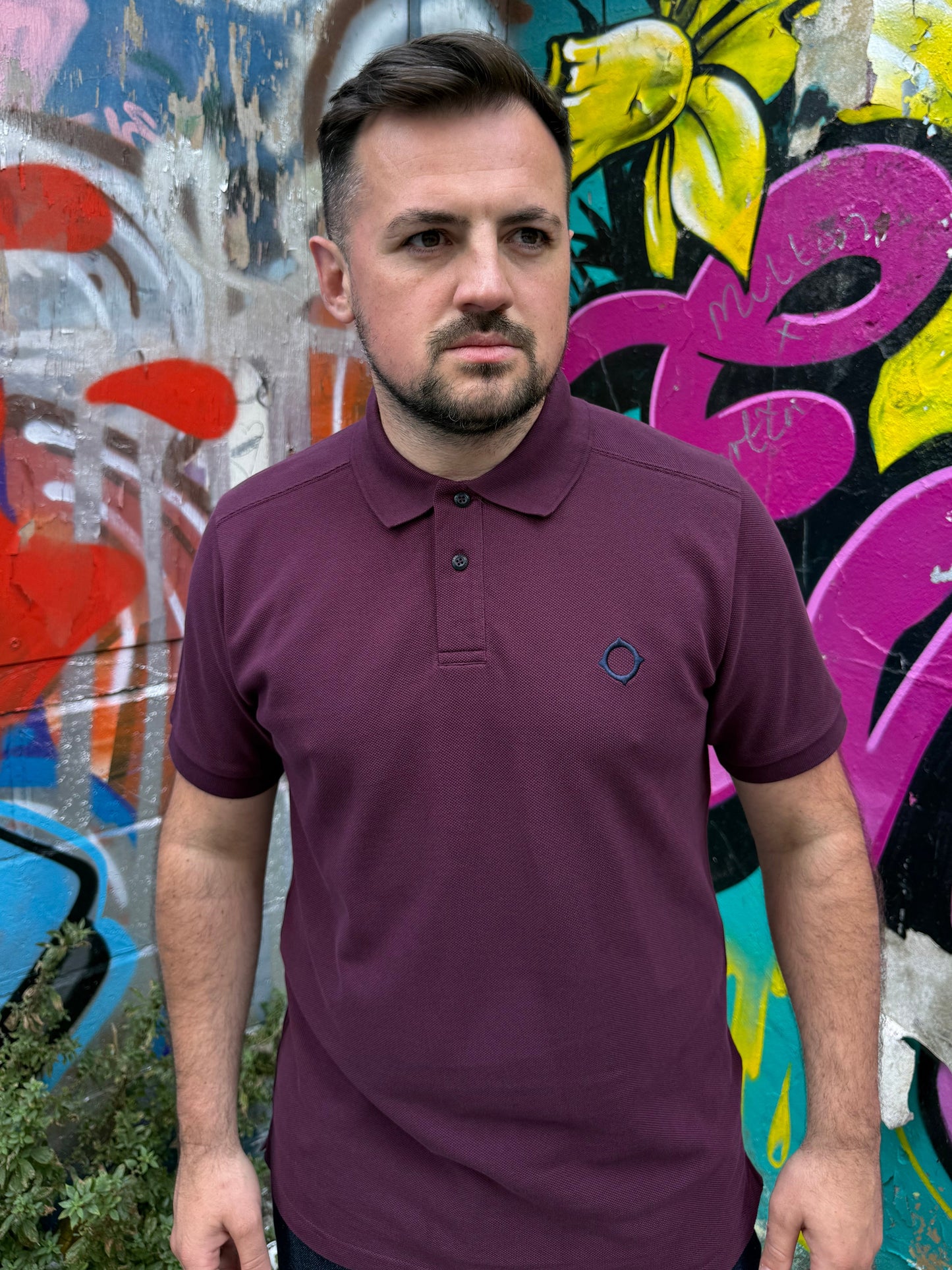 MA.STRUM Pique Polo Wine