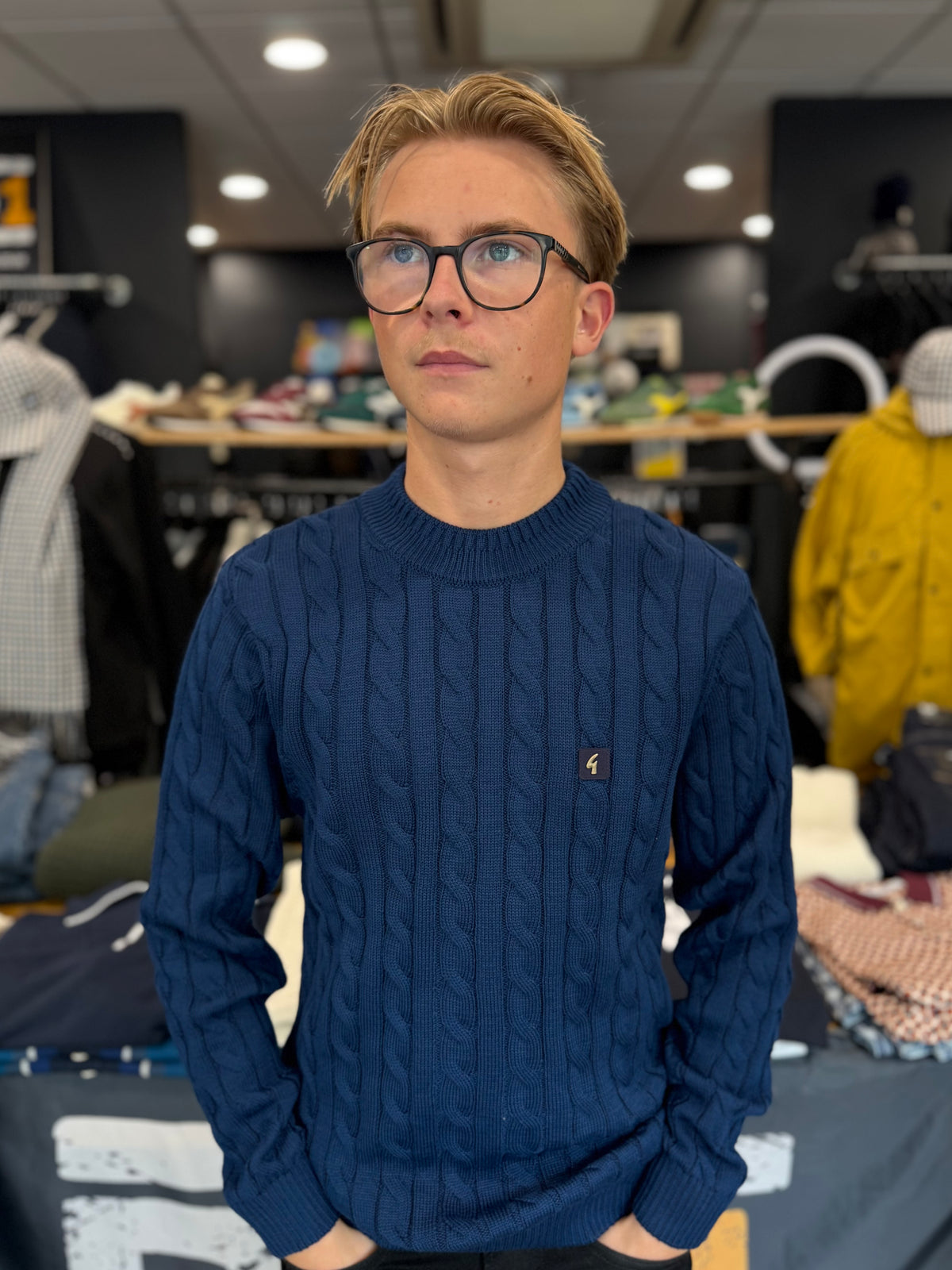Gabicci Vintage Temor Knitted Jumper Navy