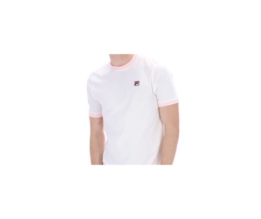 Fila Marconi Essential Ringer T-Shirt In Marshmallow/Pink - RD1 Clothing