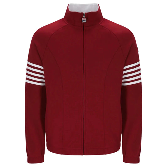 Fila Vintage 5 Stripe Track Top Deep Red/White