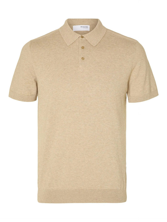 Selected Homme Berg SS Knit Polo In Kelp