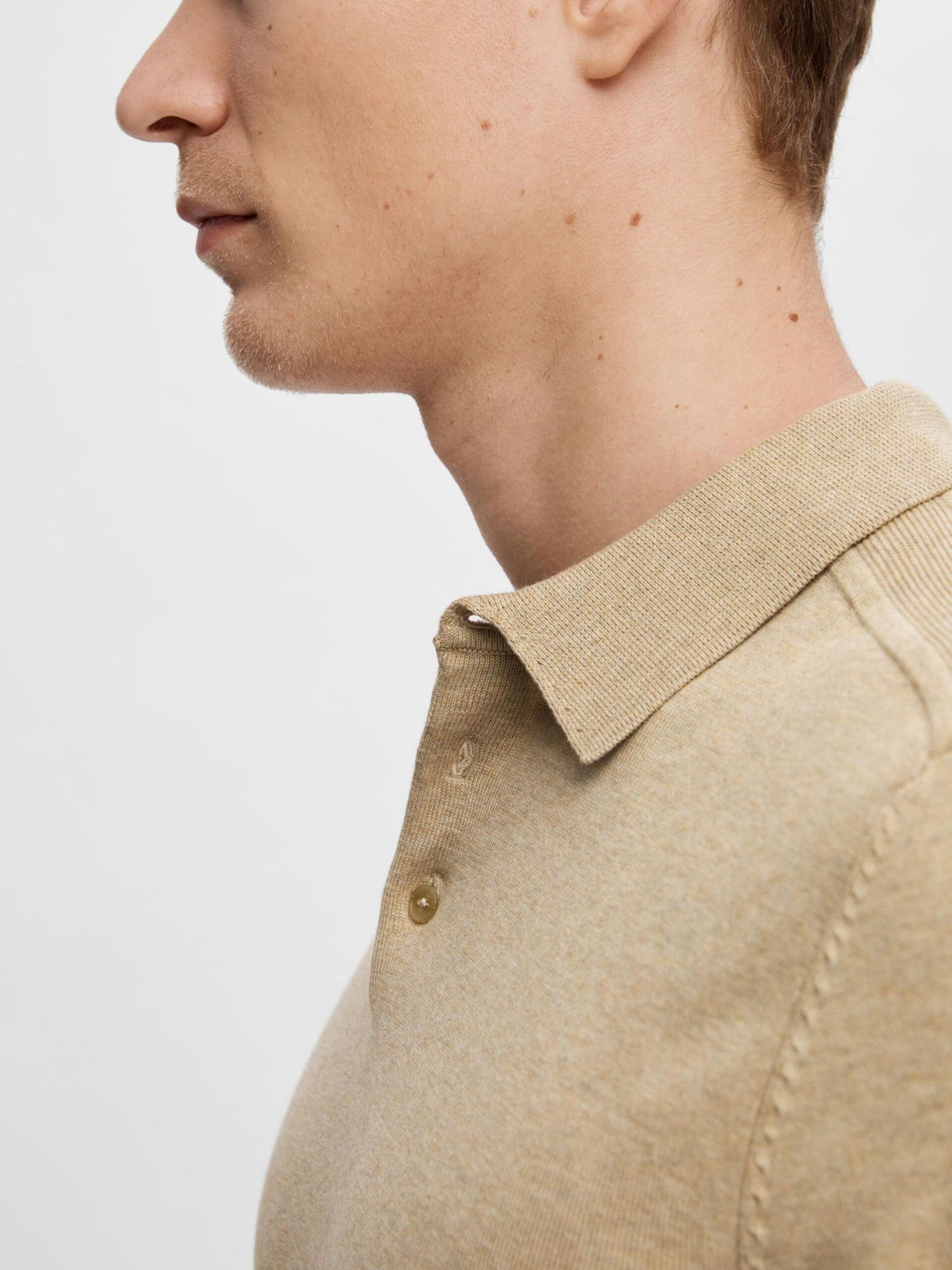 Selected Homme Berg SS Knit Polo In Kelp