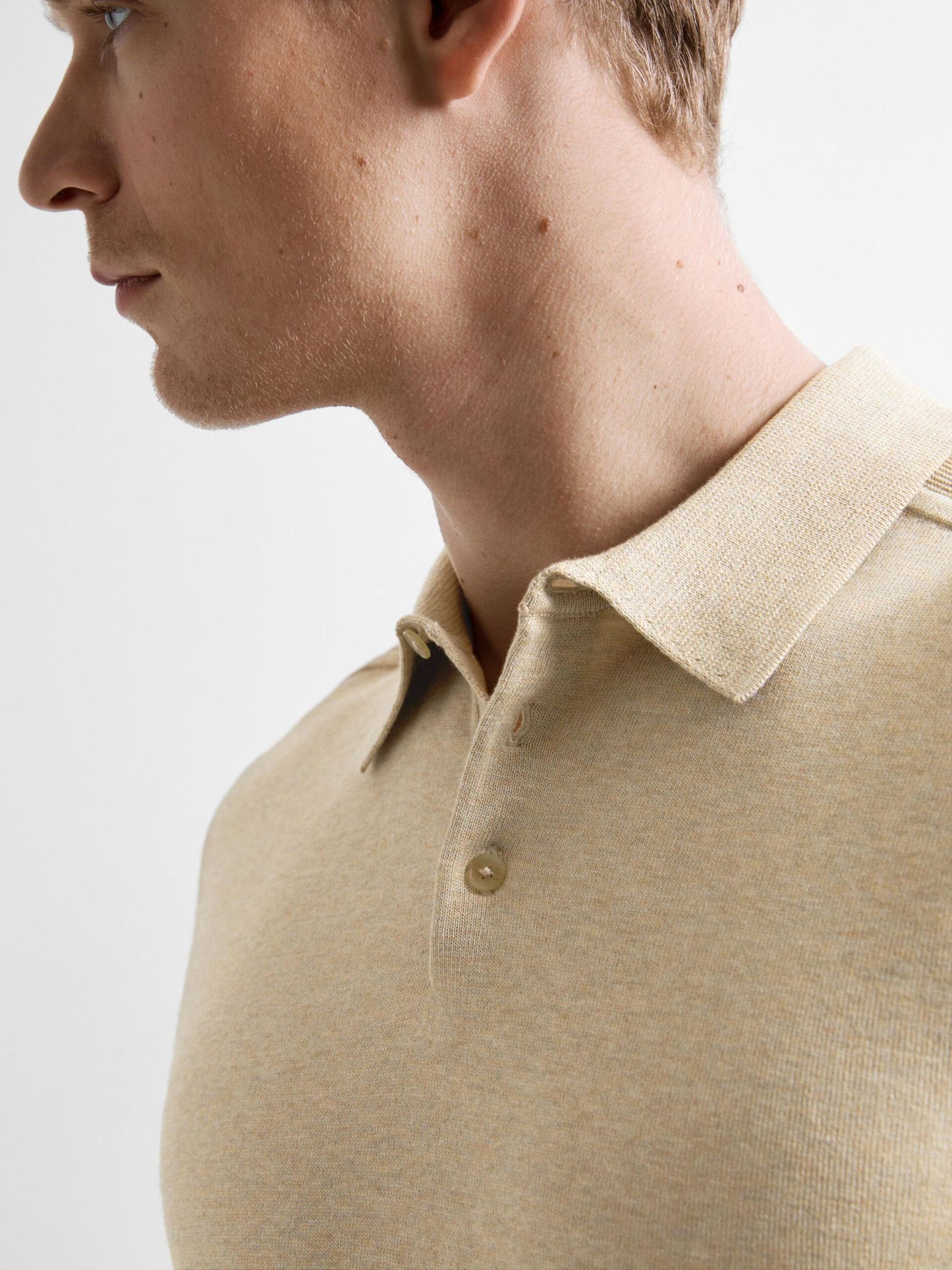 Selected Homme Berg SS Knit Polo In Kelp