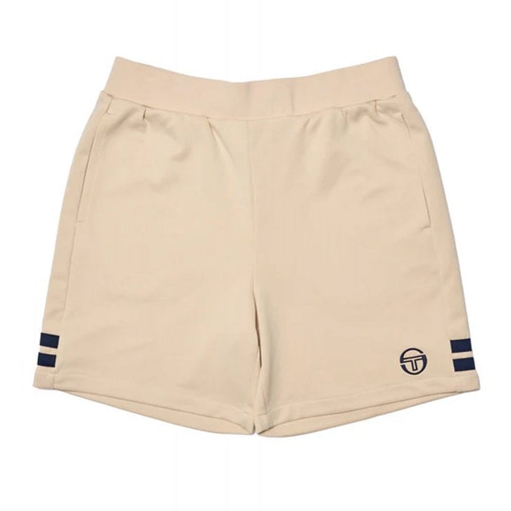 Sergio Tacchini New Orion shorts in sandshell and maritime blue with a relaxed fit and drawstring waist.