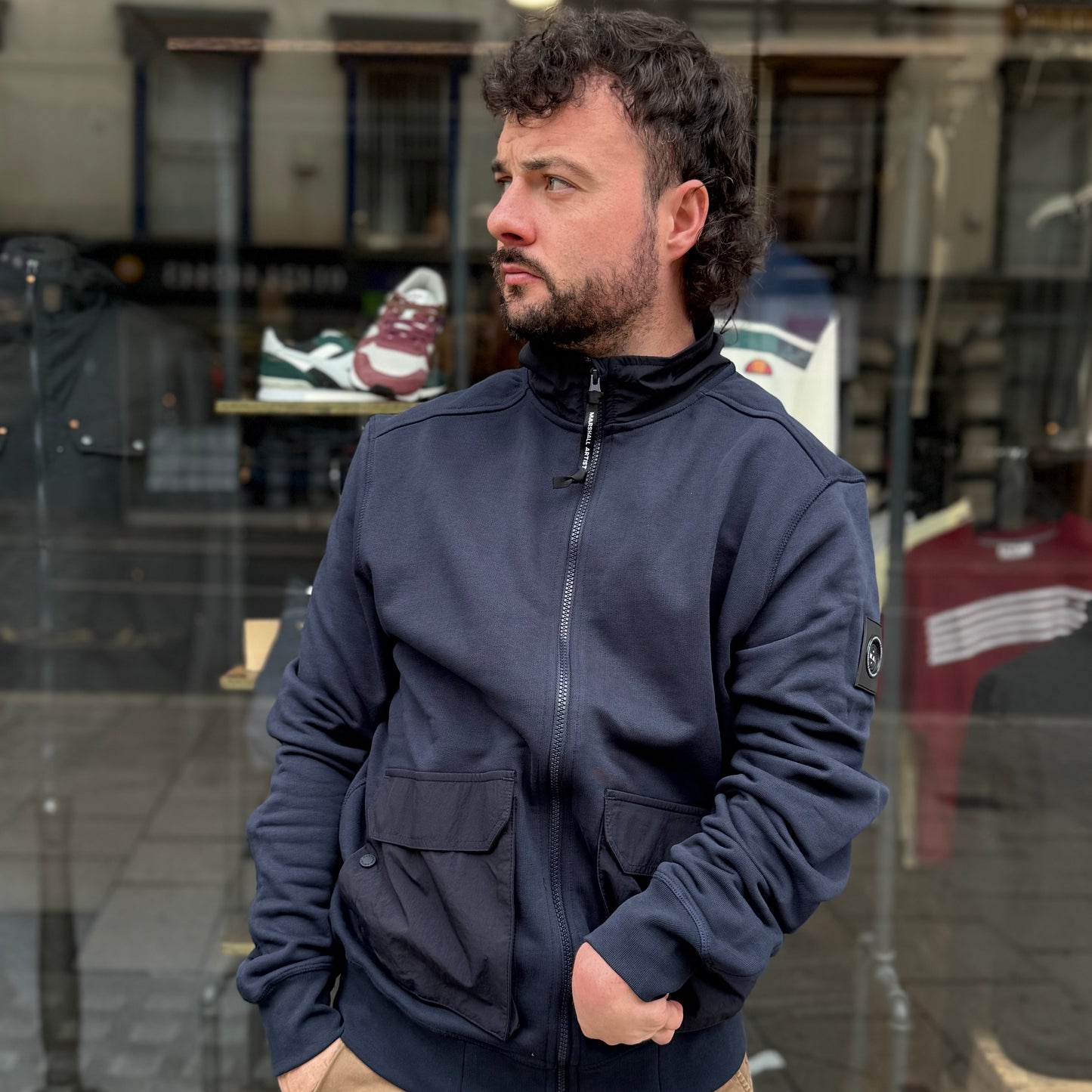 Marshall Artist Streatham Full Zip Sweatshirt Navy
