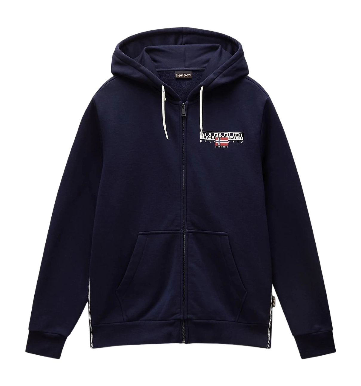 Navy Napapijri B-Aylmer Zip Hoodie Jumper with front zipper and hood, casual style, shown on a plain background.