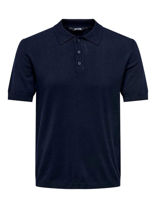 Only and Sons Knitted S/S Polo Navy - RD1 Clothing
