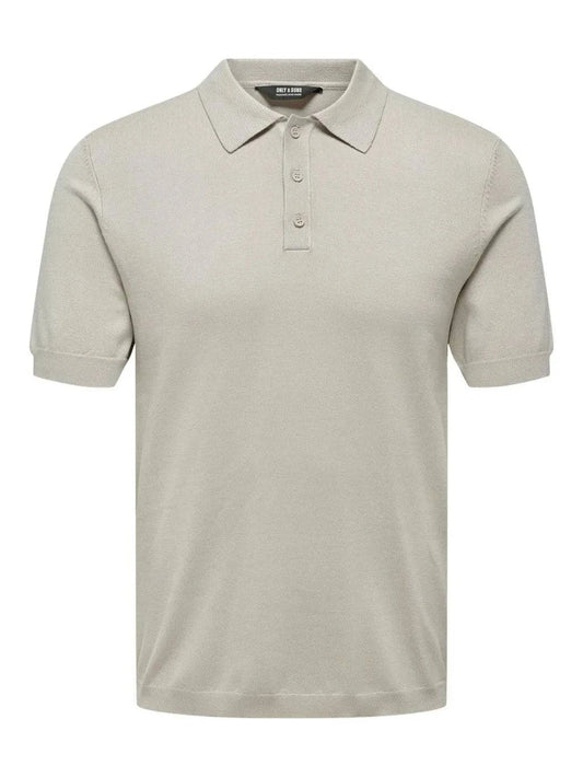 Only and Sons Knitted S/S Polo Beige - RD1 Clothing