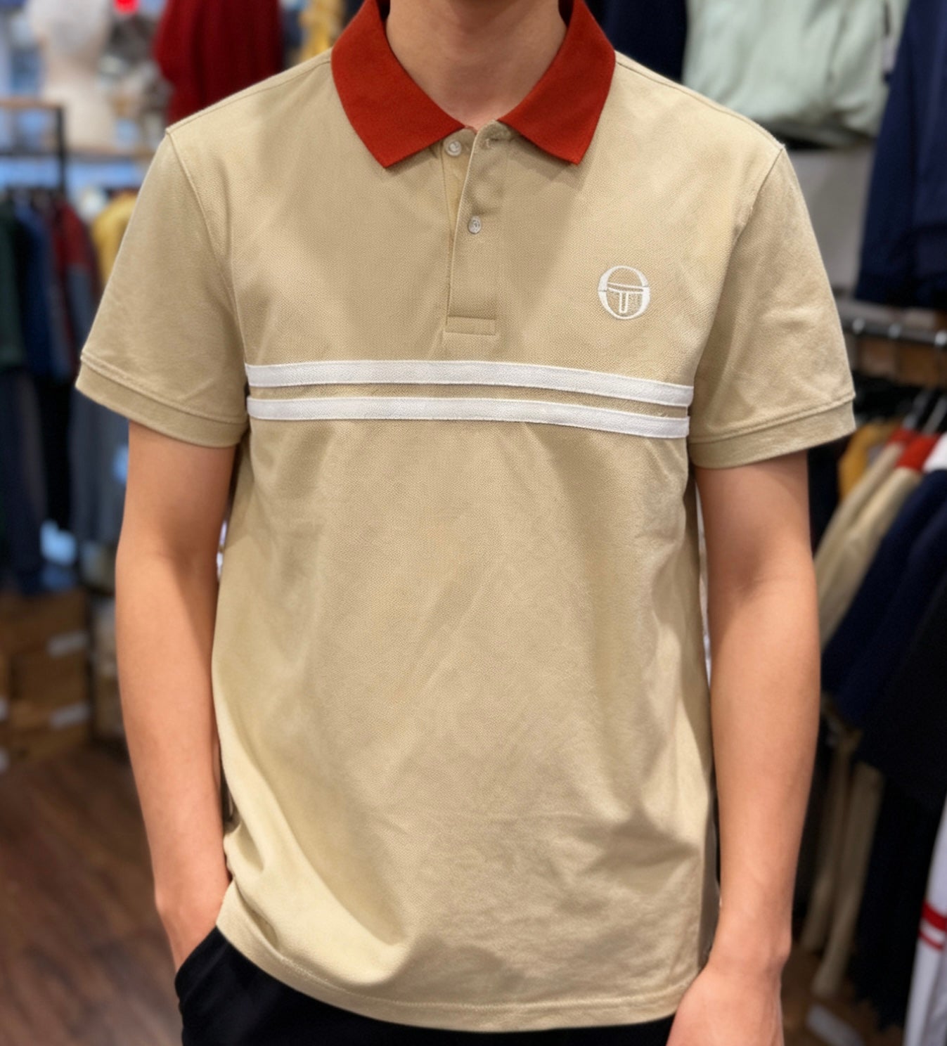 Sergio Tacchini Supermac Polo in Mojave Desert/ Rooibos Tea/ Gardenia