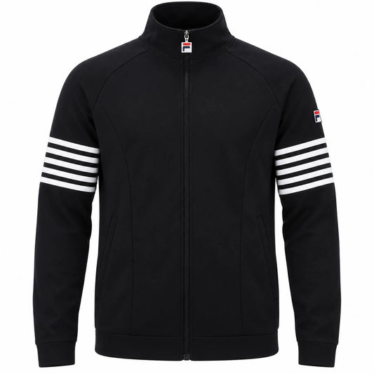 Fila Vintage 5 Stripe Track Top Black/White