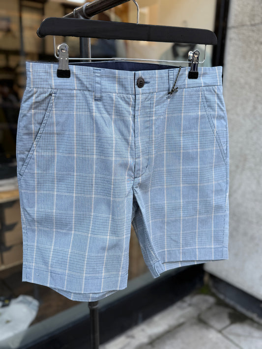 Gabicci Vintage Murphy Check Shorts Delft - RD1 Clothing