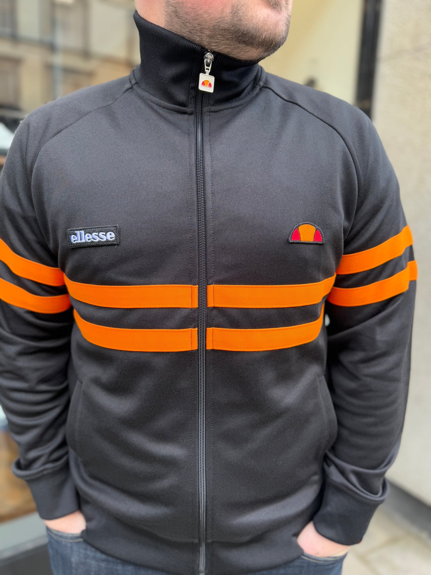 Ellesse Rimini Track Top Black/Orange