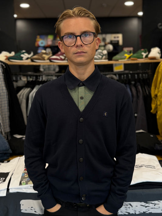 Gabicci Vintage Macklin Longsleeve Button Through Cardigan Navy