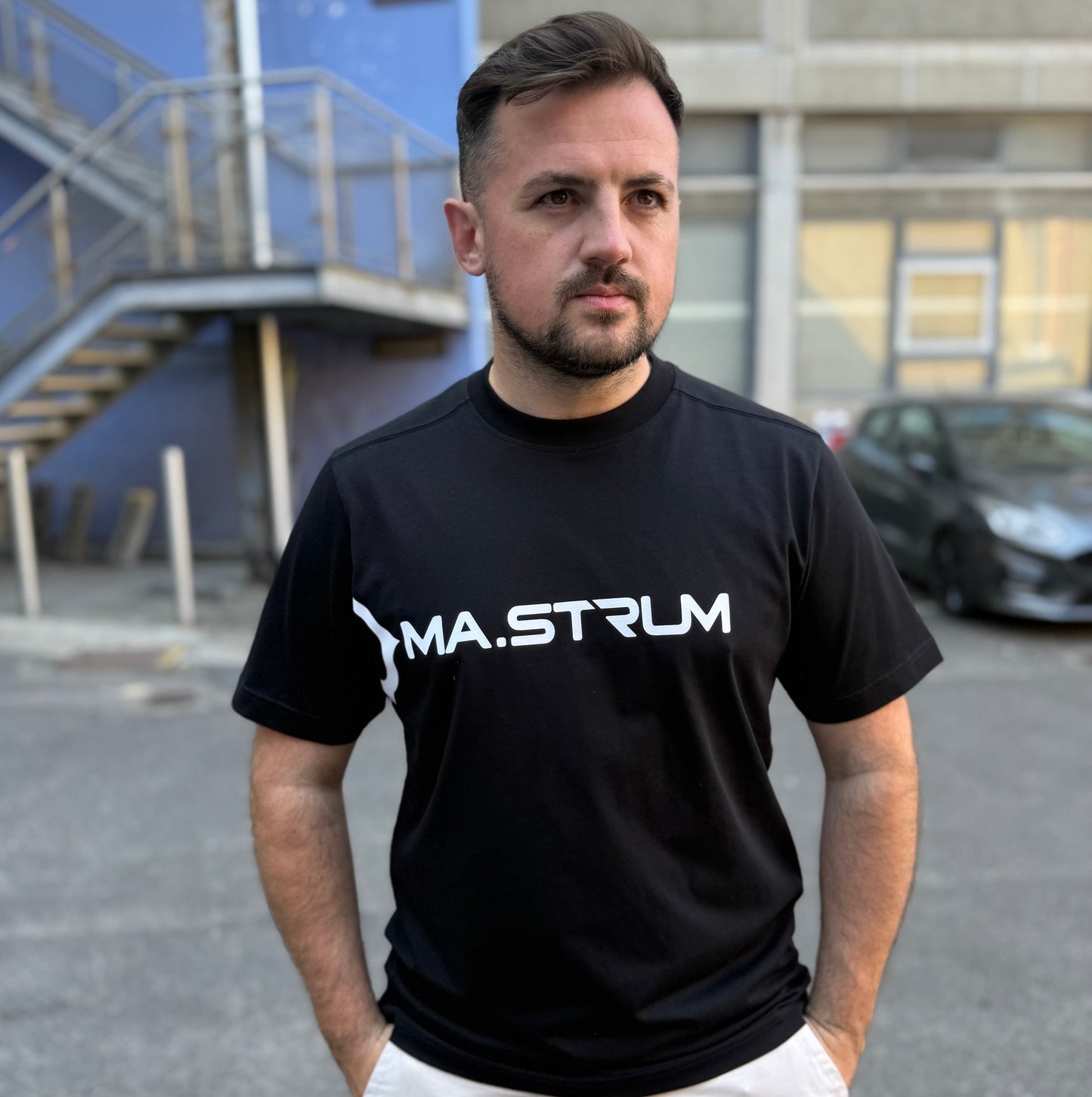MA.STRUM Scunner Logo T-Shirt Black/White