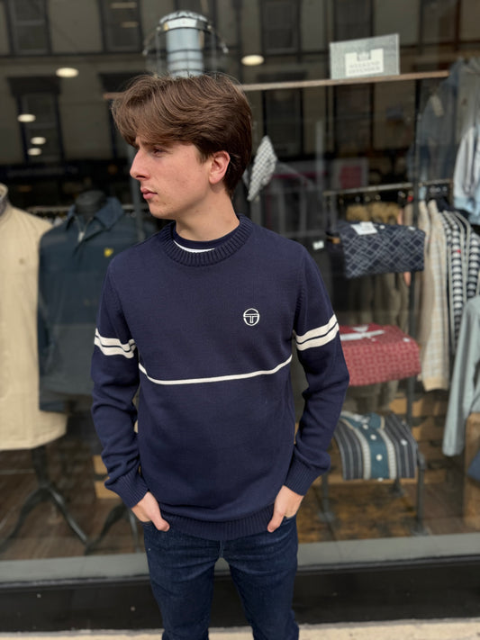 Sergio Tacchini Orion Knitted Jumper Navy/Gardenia