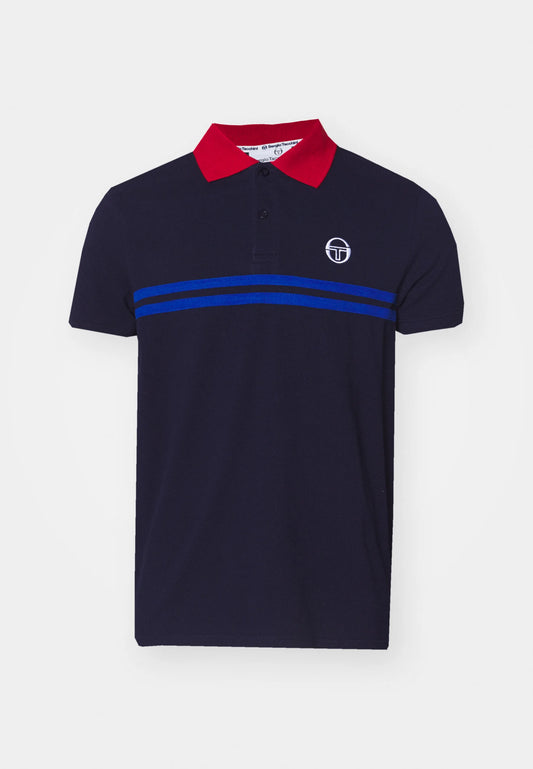 Sergio Tacchini Supermac Polo Shirt Marmitime Blue/Adrenaline Rush/Nautical Blue