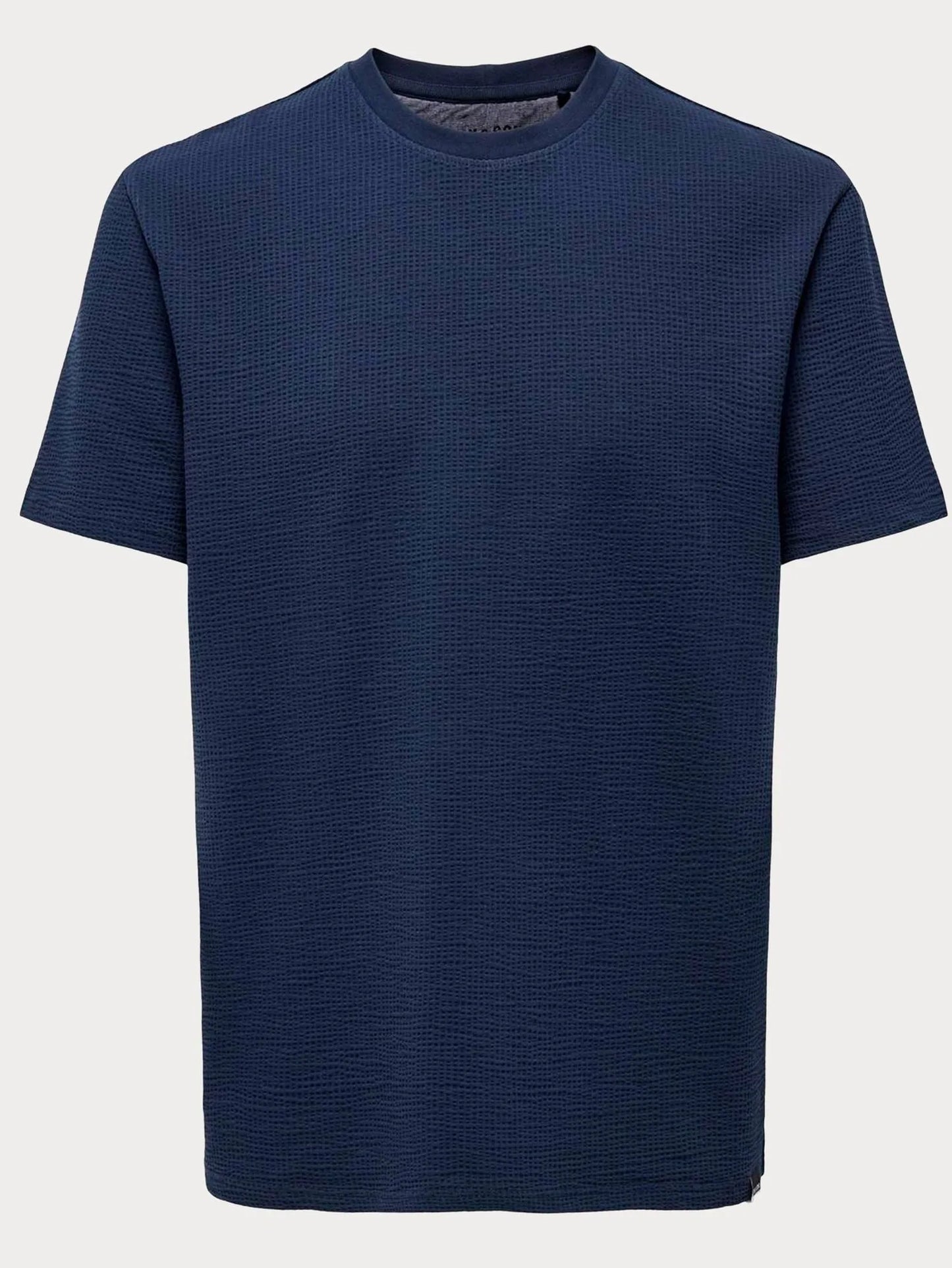 Only & Sons Kian Seesucker T-Shirt Navy