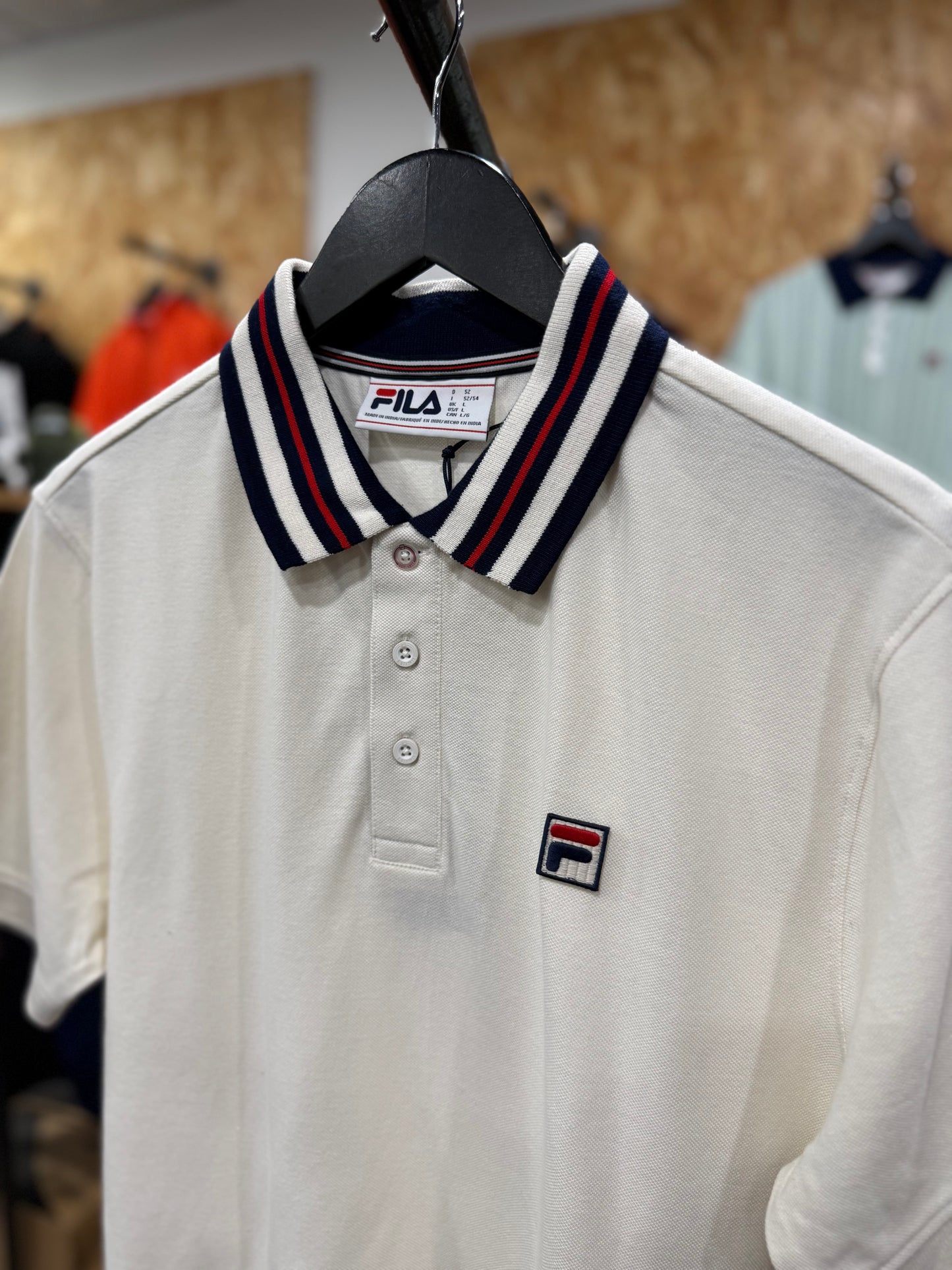 Fila Vintage Achille Three Button Heritage Tape Basic Polo Gardenia