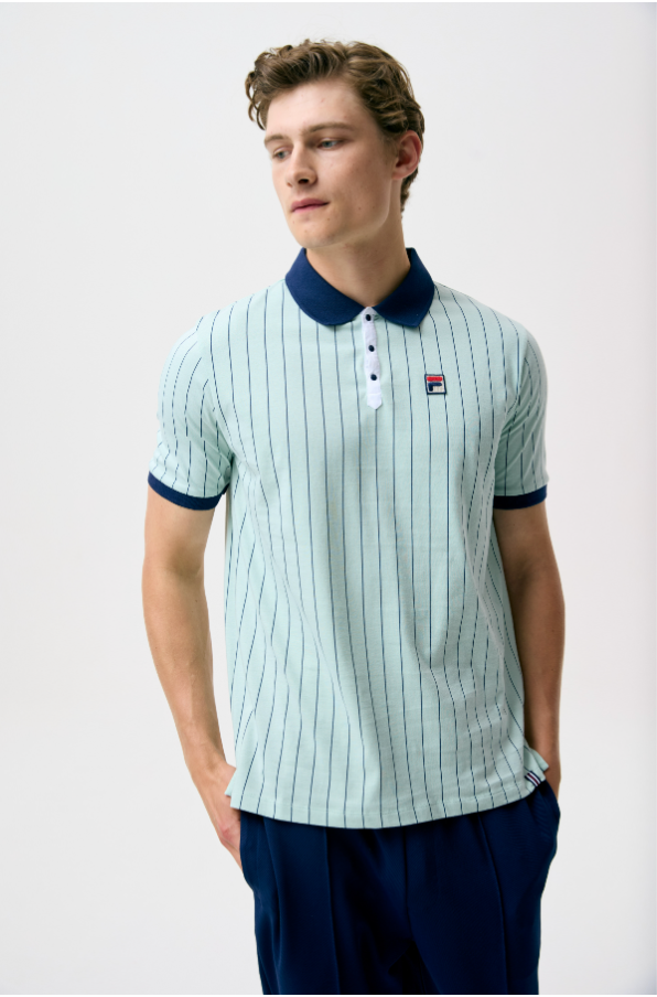 Fila Vintage BB1 Polo Shirt Surf Spray/Navy/White