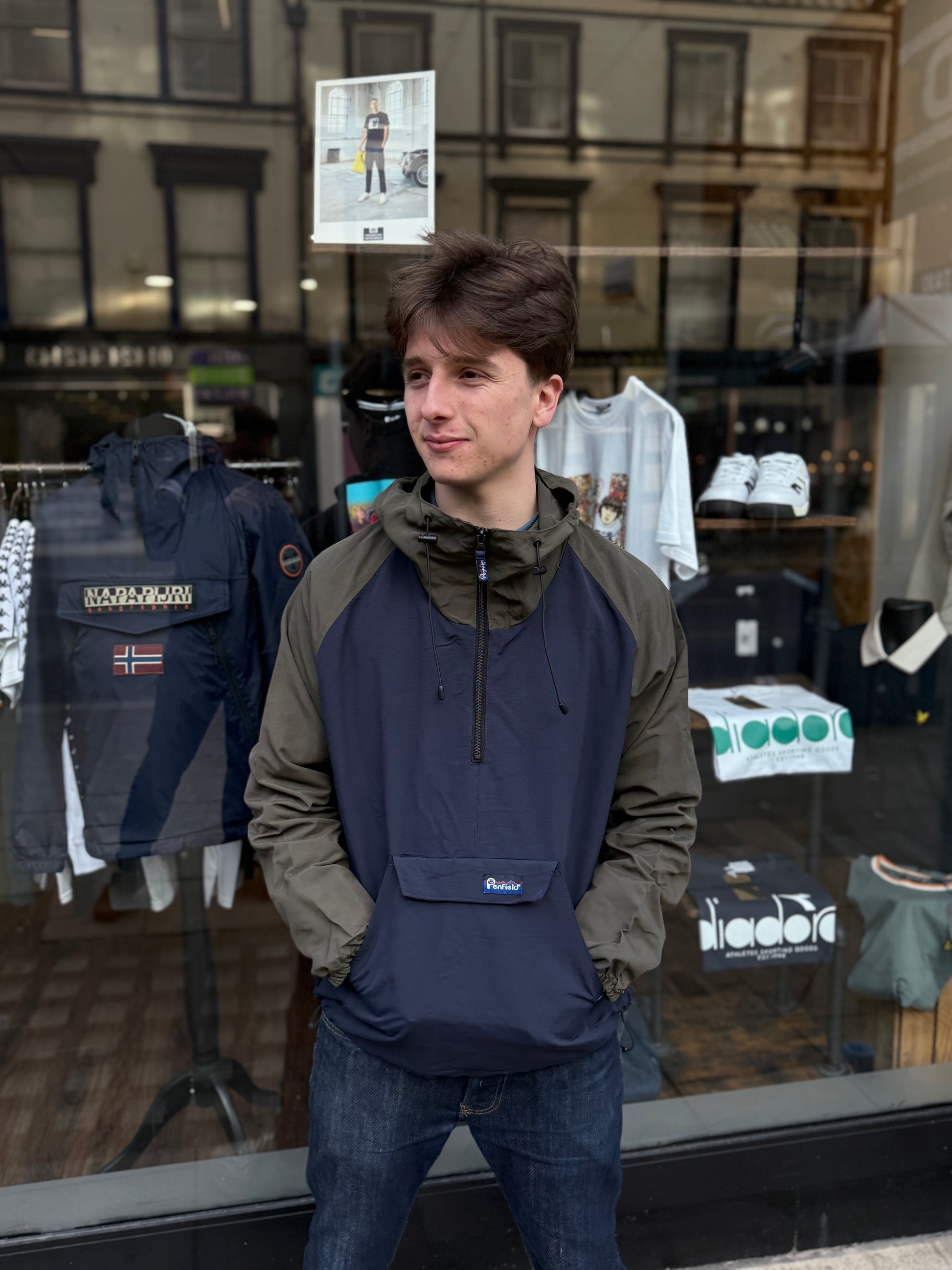 Penfield Pac Jac – Packable Anorak in Forest Green/Navy