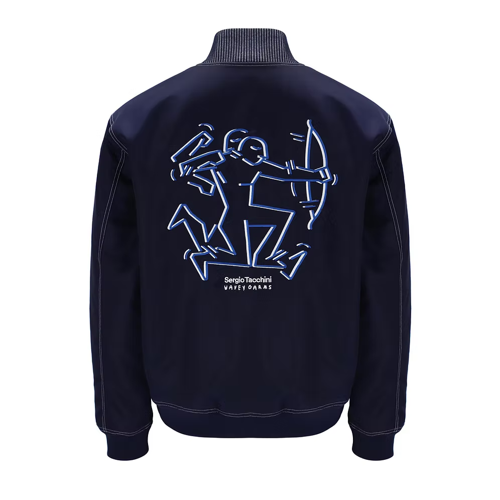 Sergio Tacchini x Wavey Garms Vega Bomber Jacket Navy
