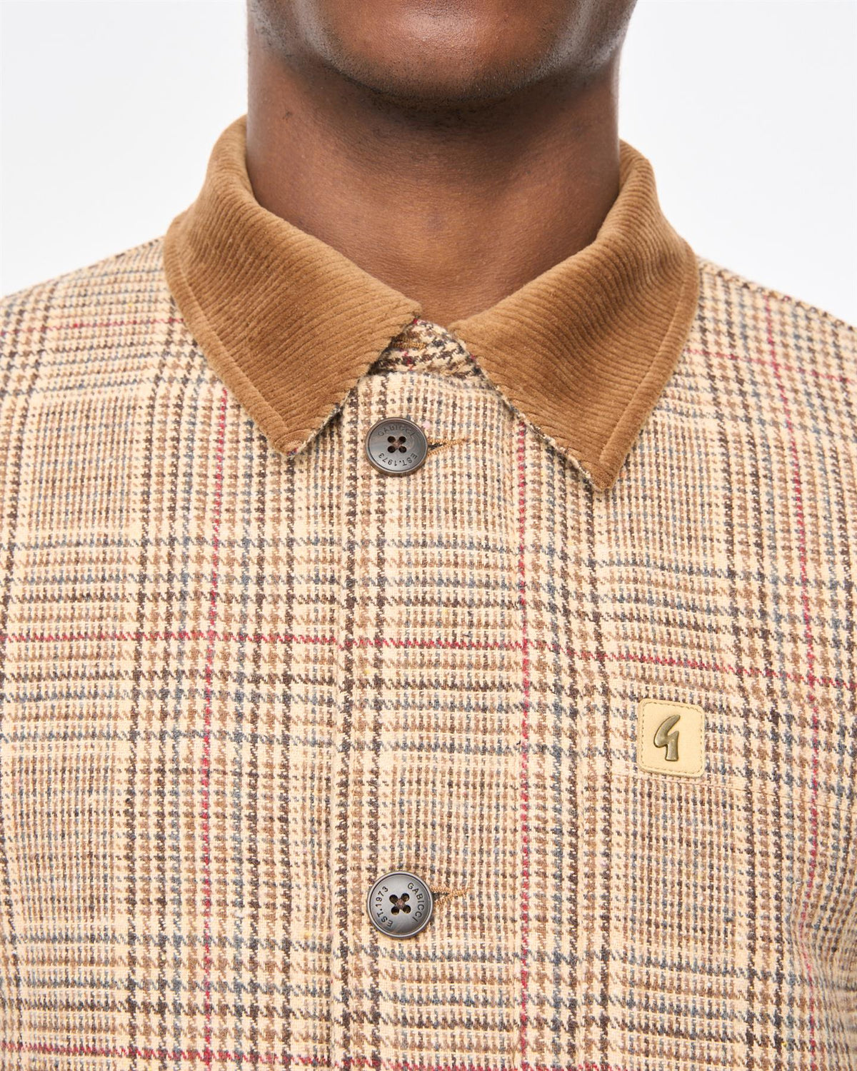 Gabicci Vintage Prince of Wales Check Hunter Jacket in Caramel