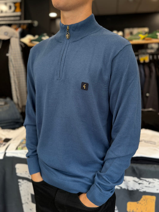 Gabicci Naxton Quarter Zip Jumper Airforce