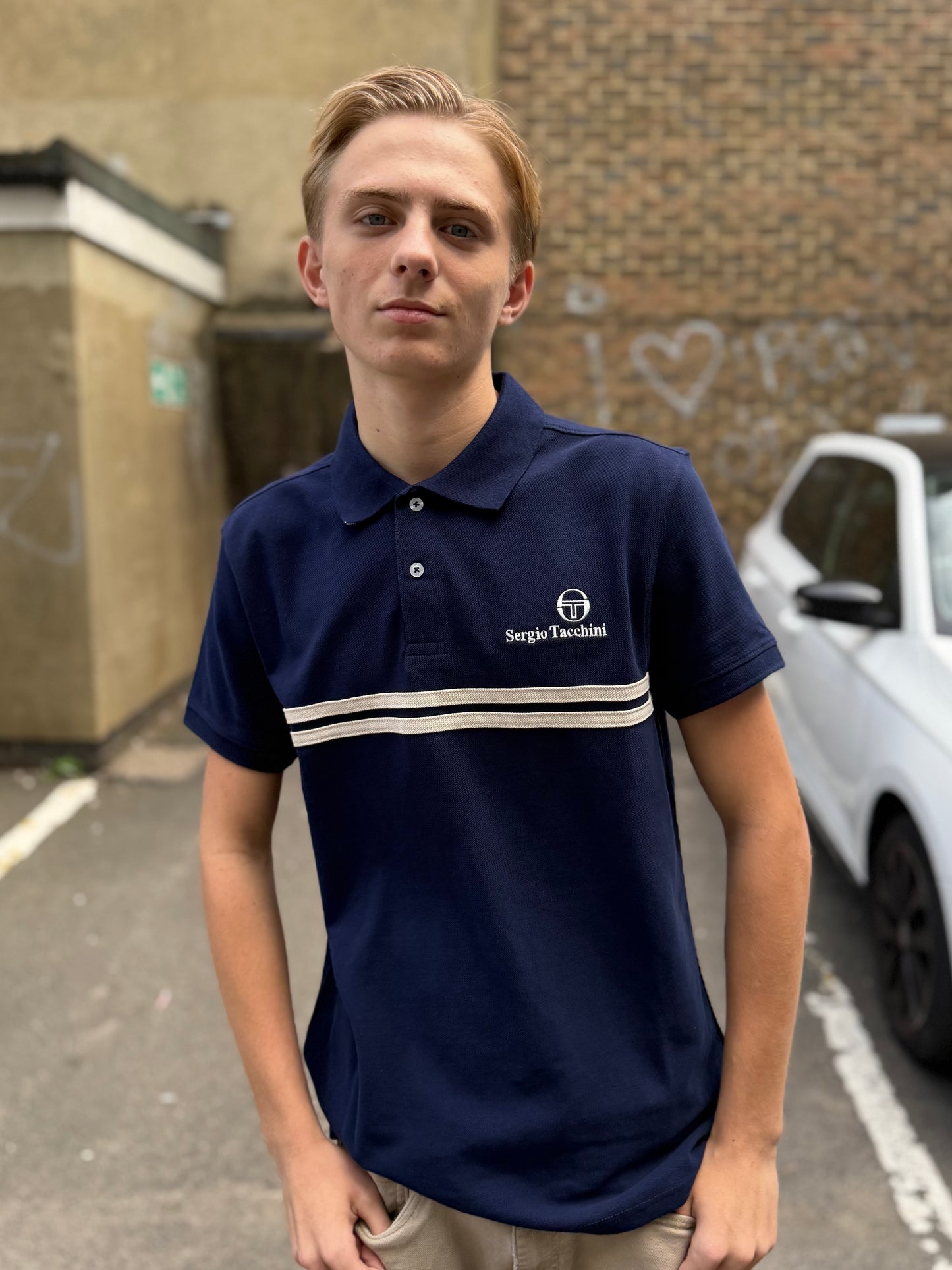 Sergio Tacchini New Supermac Polo White/Navy/Princess Blue