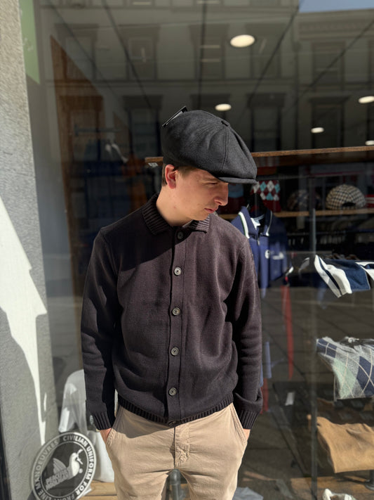 Tweed Newsboy Flat Cap Black