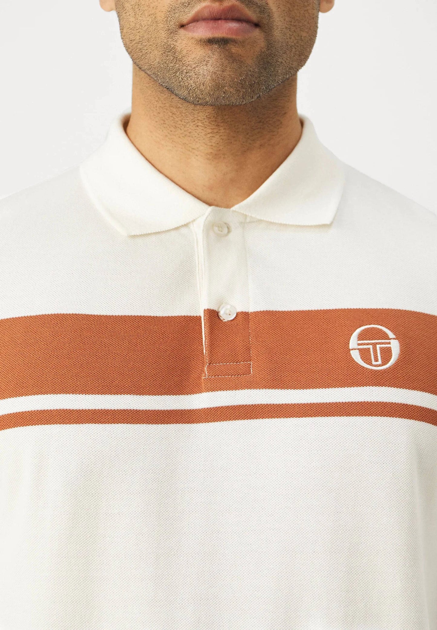 Sergio Tacchini Young Line L/S Polo Shirt Gardenia/Mocha Bisque - RD1 Clothing