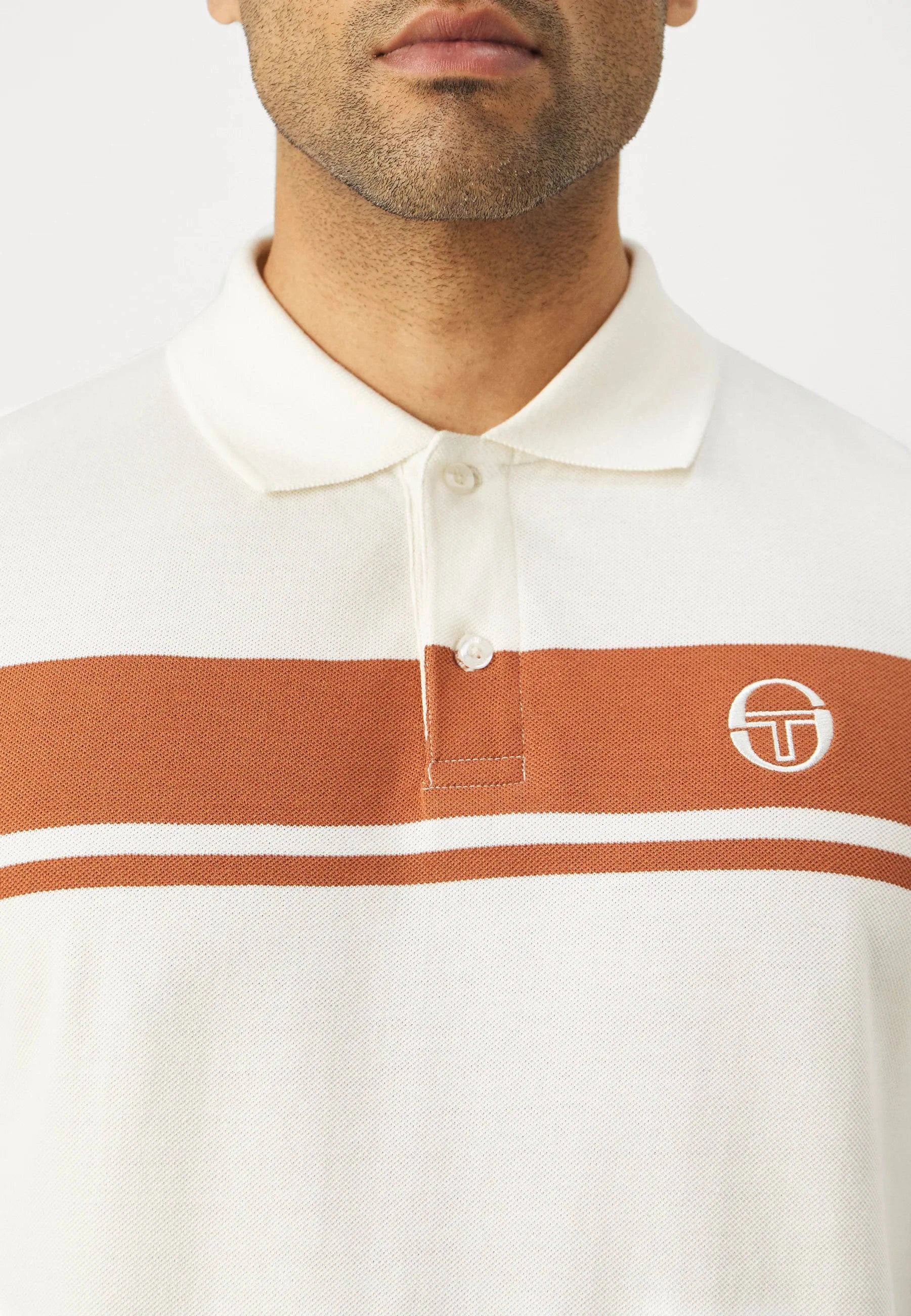Sergio Tacchini Young Line L/S Polo Shirt Gardenia/Mocha Bisque - RD1 Clothing