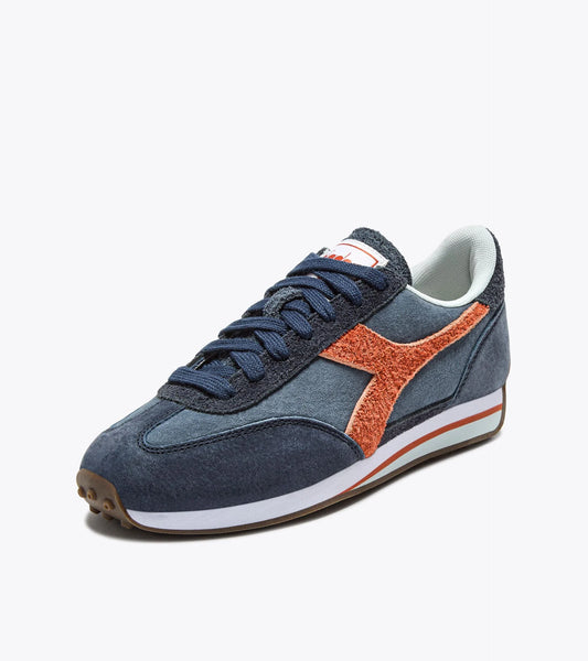 Diadora Rally S Blue Ottano shoes with blue and beige colorway, stylish athletic sneakers for casual and sportswear.
