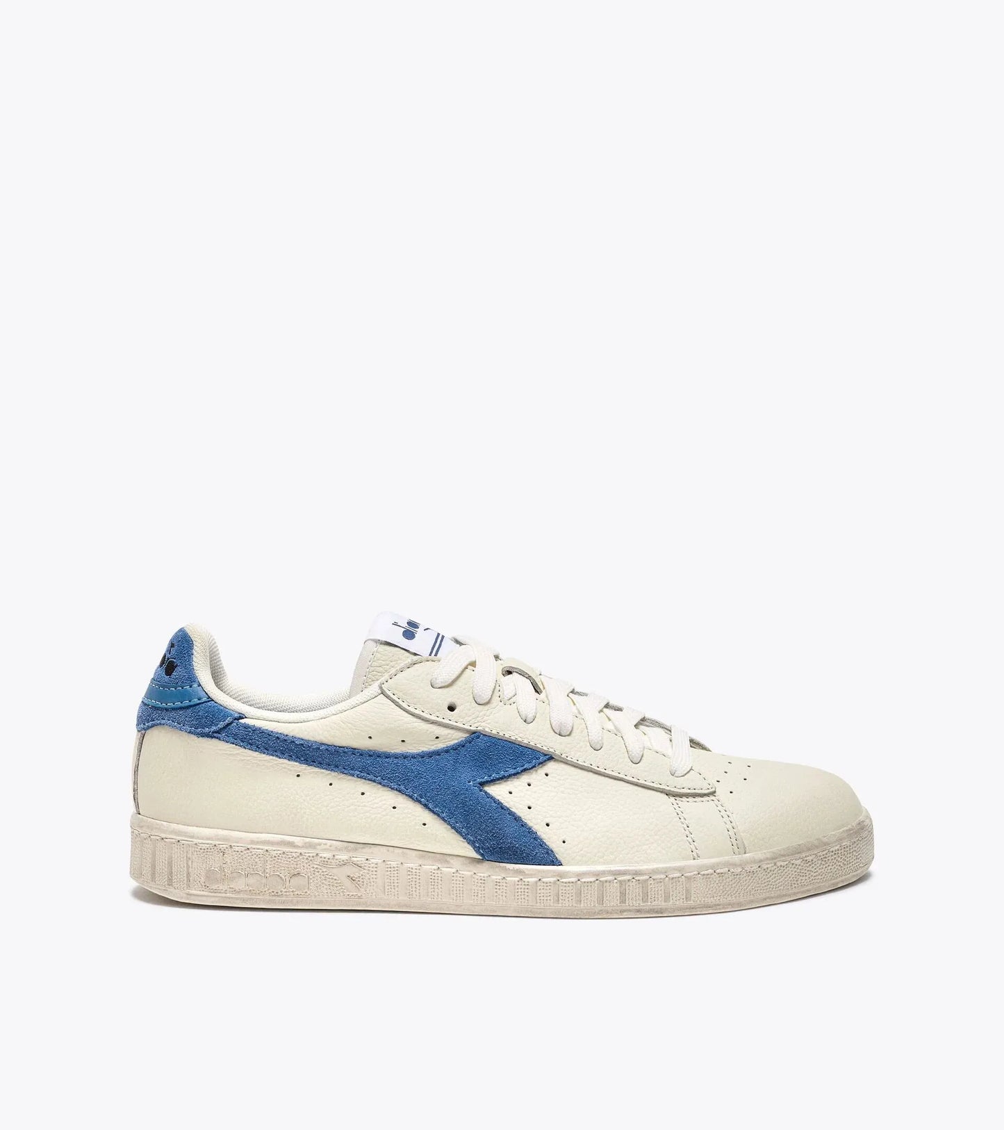 Diadora Game L Low Waxed Suede Pop In White/ Blue Bleached