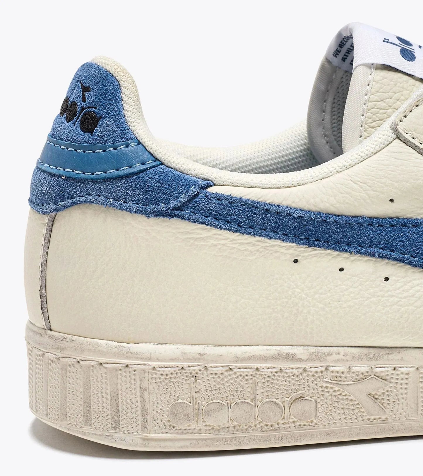 Diadora Game L Low Waxed Suede Pop In White/ Blue Bleached