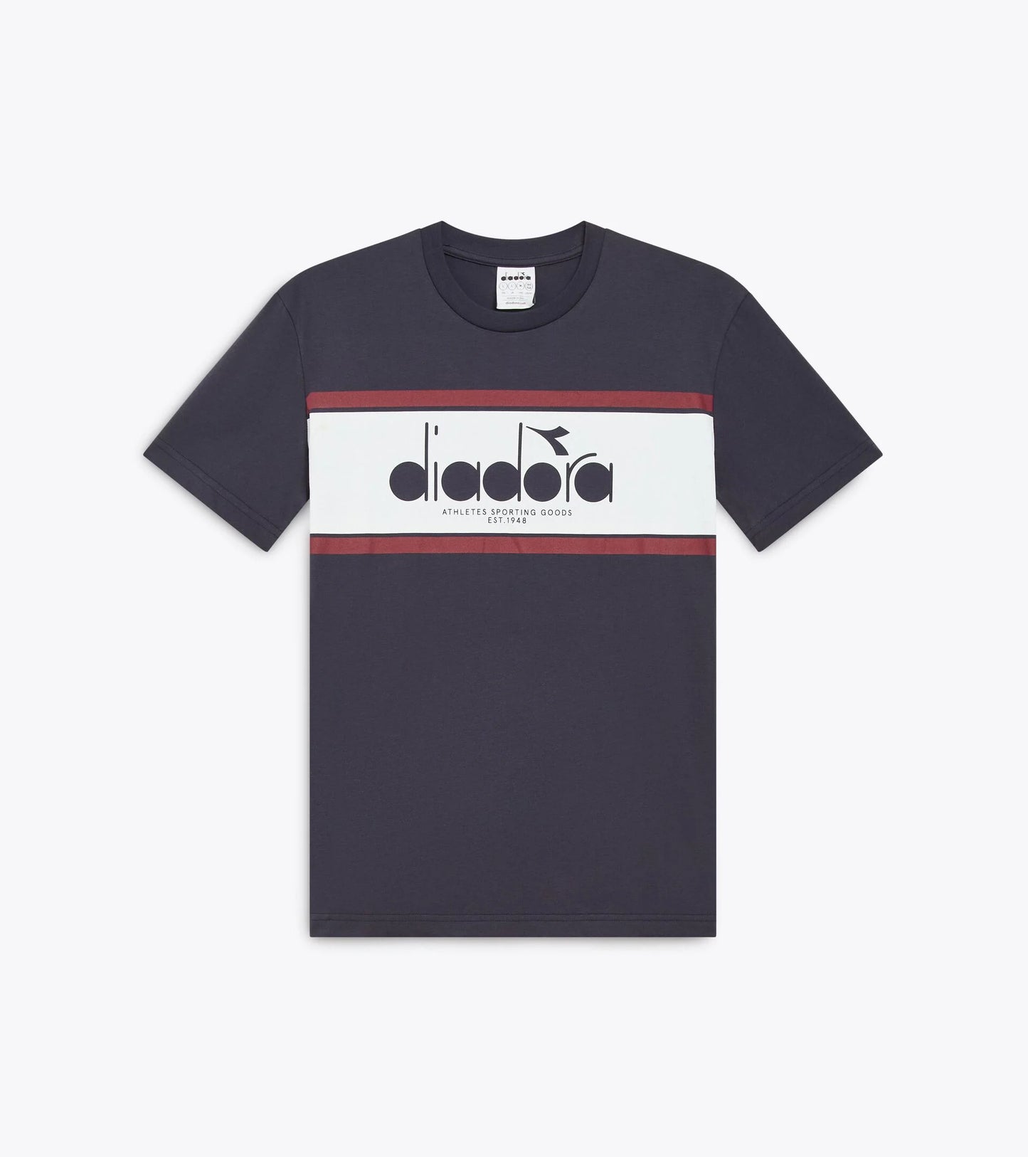 Diadora Logo T-Shirt Blue Denim/Empire Red