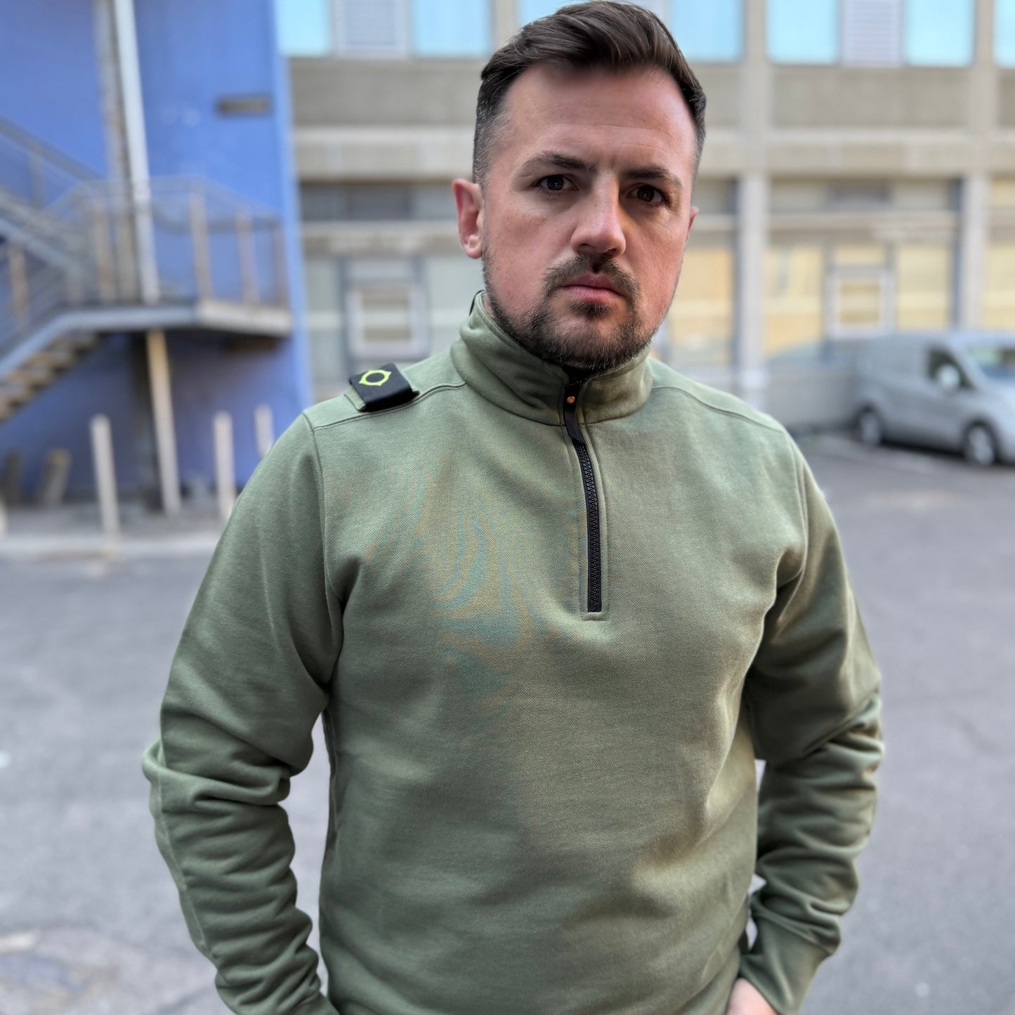 MA.STRUM Training Quarter Zip Sweatshirt Bronze Green