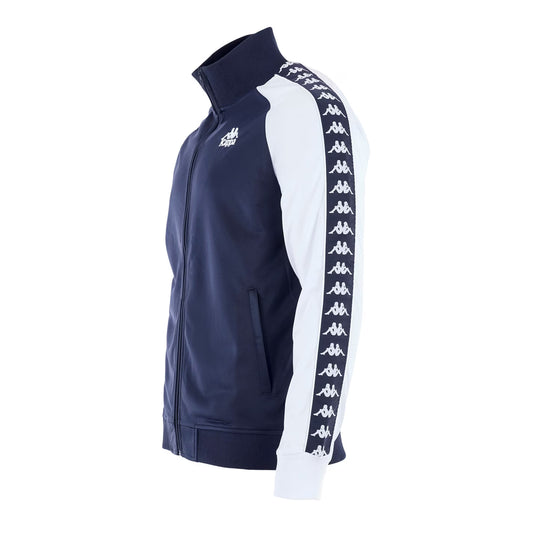 Kappa Uriah blue track top with logo details, front zipper, and sporty design, shown in XXL size.