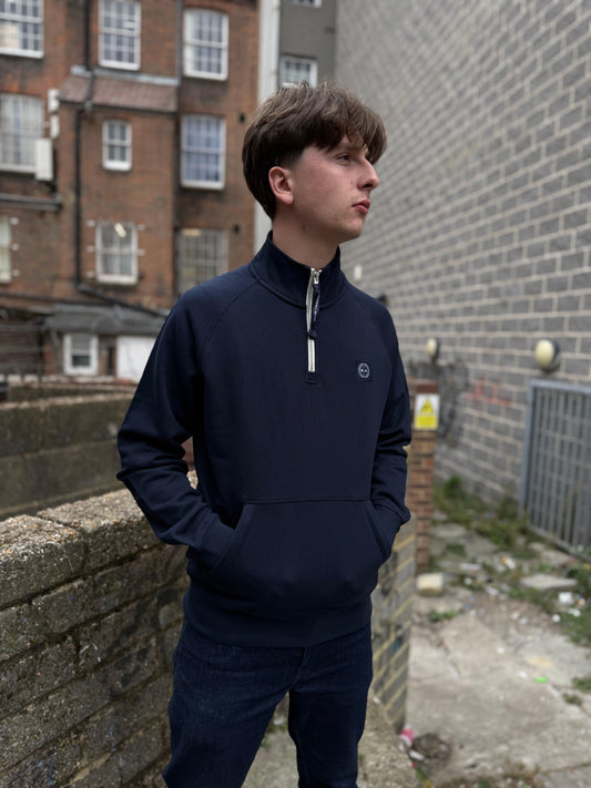 Marshall Artist Foundation Quarter Zip Sweatshirt Navy - RD1 Clothing