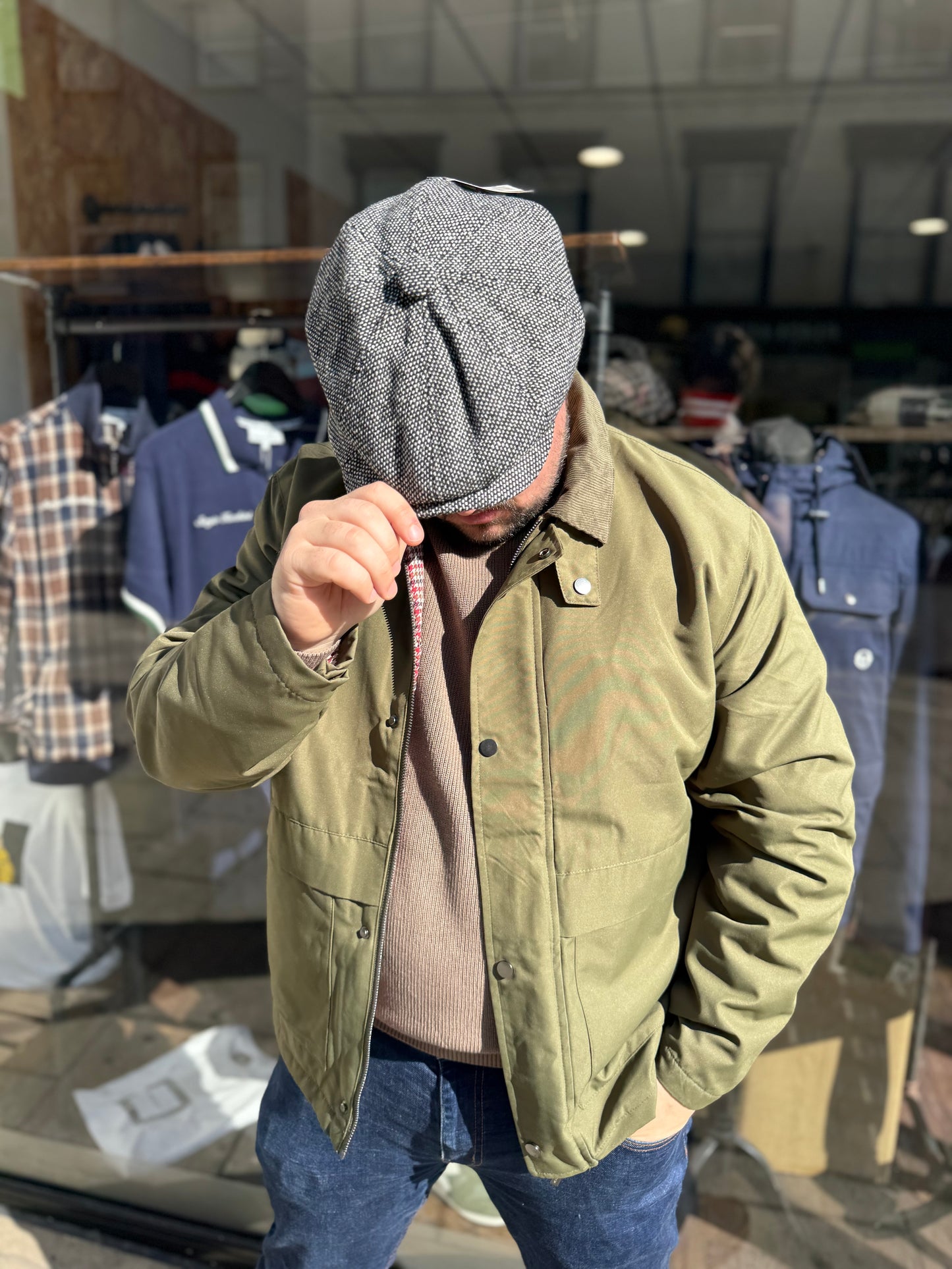Tweed Newsboy Flat Cap Grey