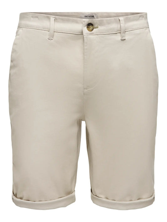 Only & Sons Onssaul Chino Shorts Silver Lining - RD1 Clothing