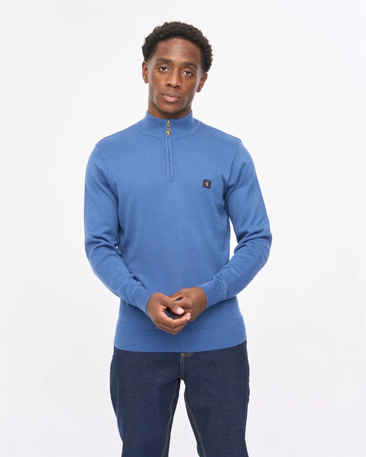 Gabicci Naxton Quarter Zip Jumper Airforce