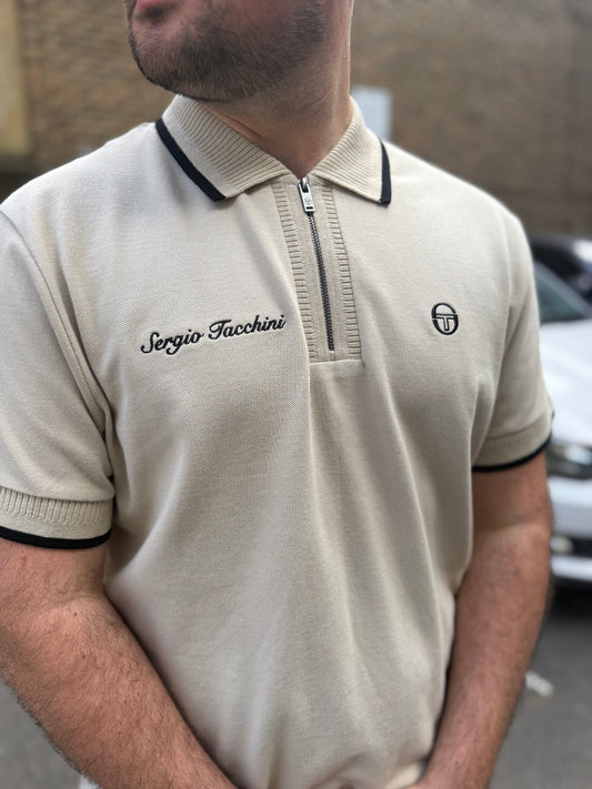 Sergio Tacchini Davide Zip Polo Shirt Peyote