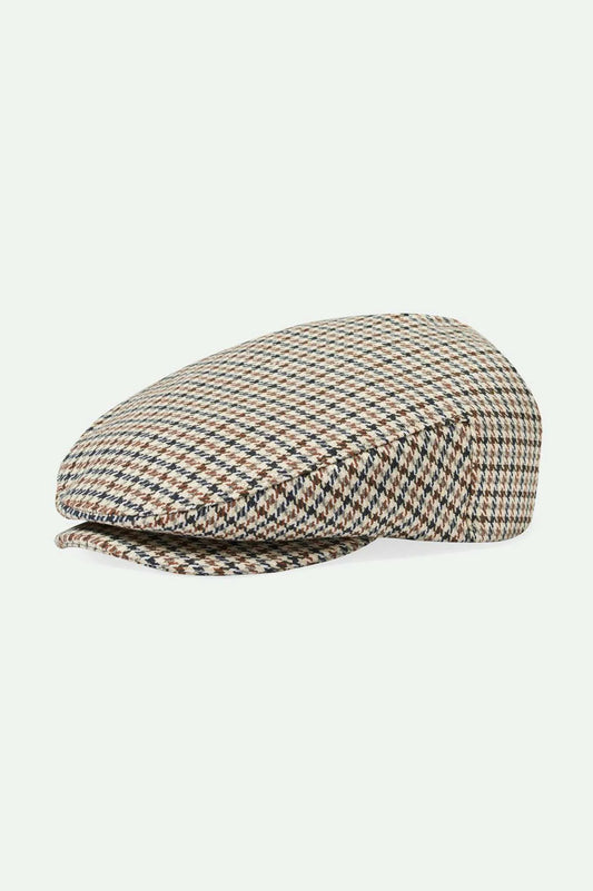 Brixton Hooligan Flat Cap In Sand/Black/Sepia