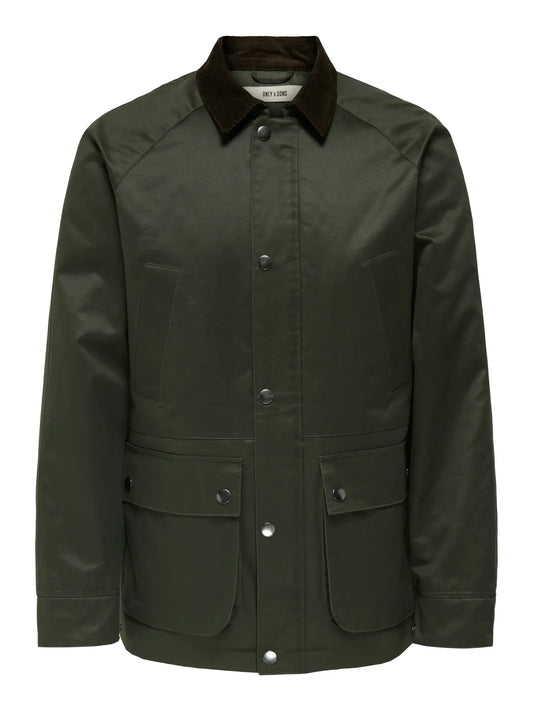 Only & Sons Waxed Jacket Rosin